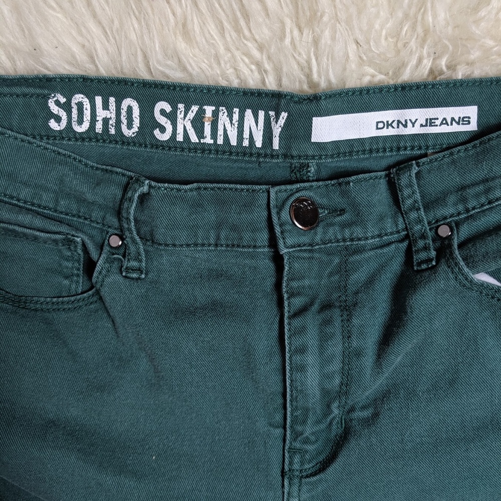 DKNY Soho Green Skinny Jeans Size 10